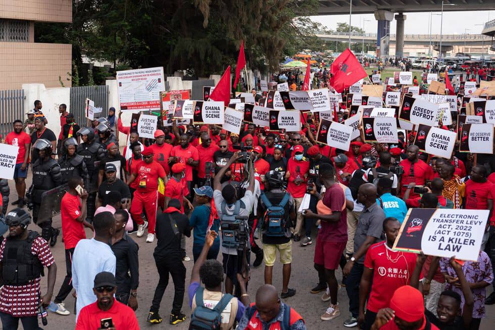 Ghana Protesters call for resignation of the Central Bank Governor.